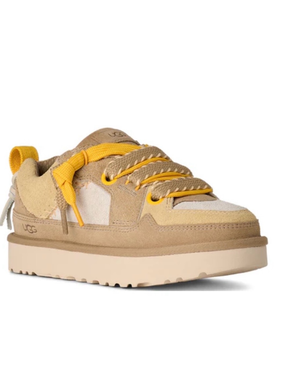 UGG Tan and Yellow Suede Low-Top Sneaker